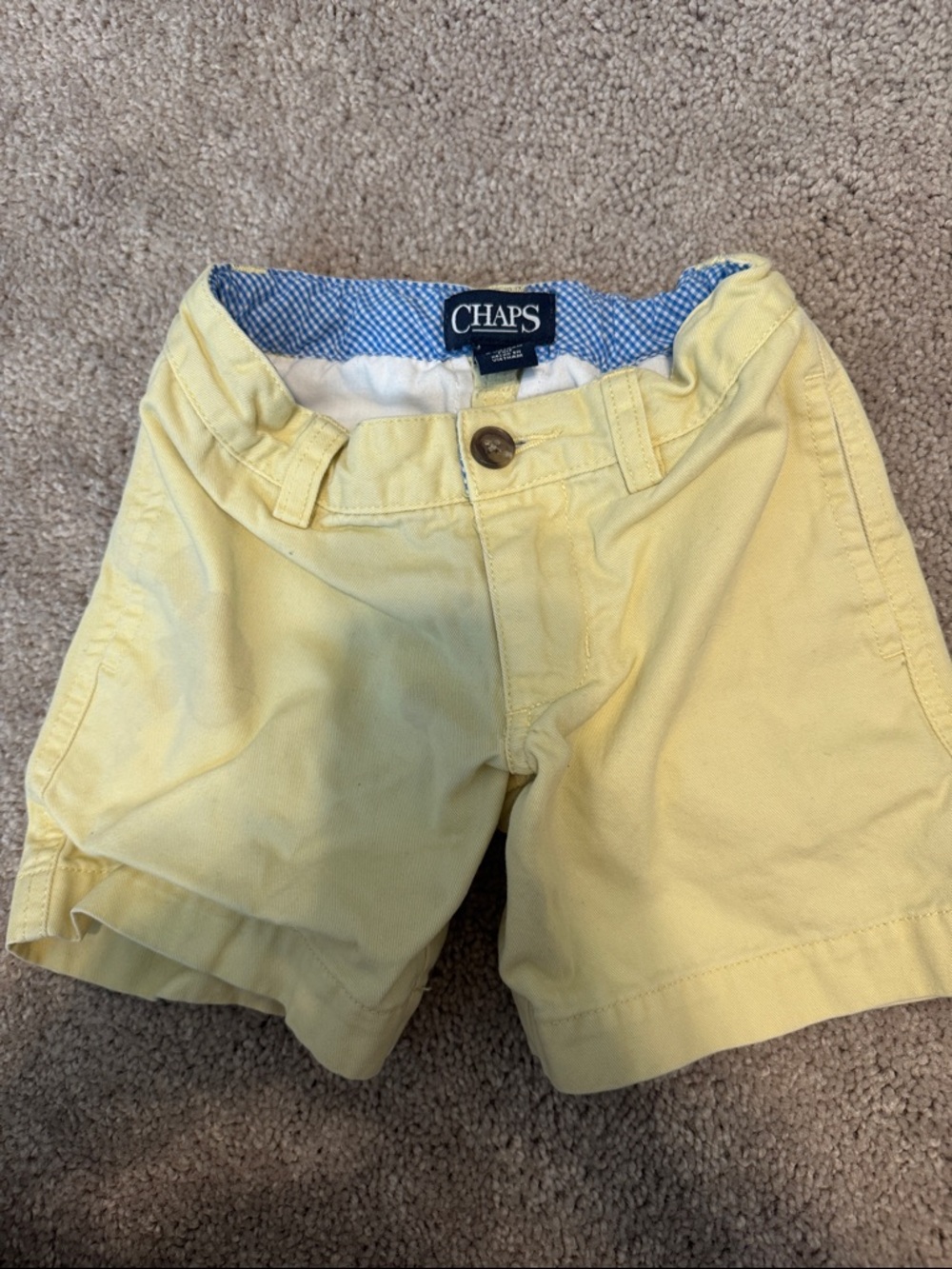 Chaps Pale Yellow Cotton Casual Shorts